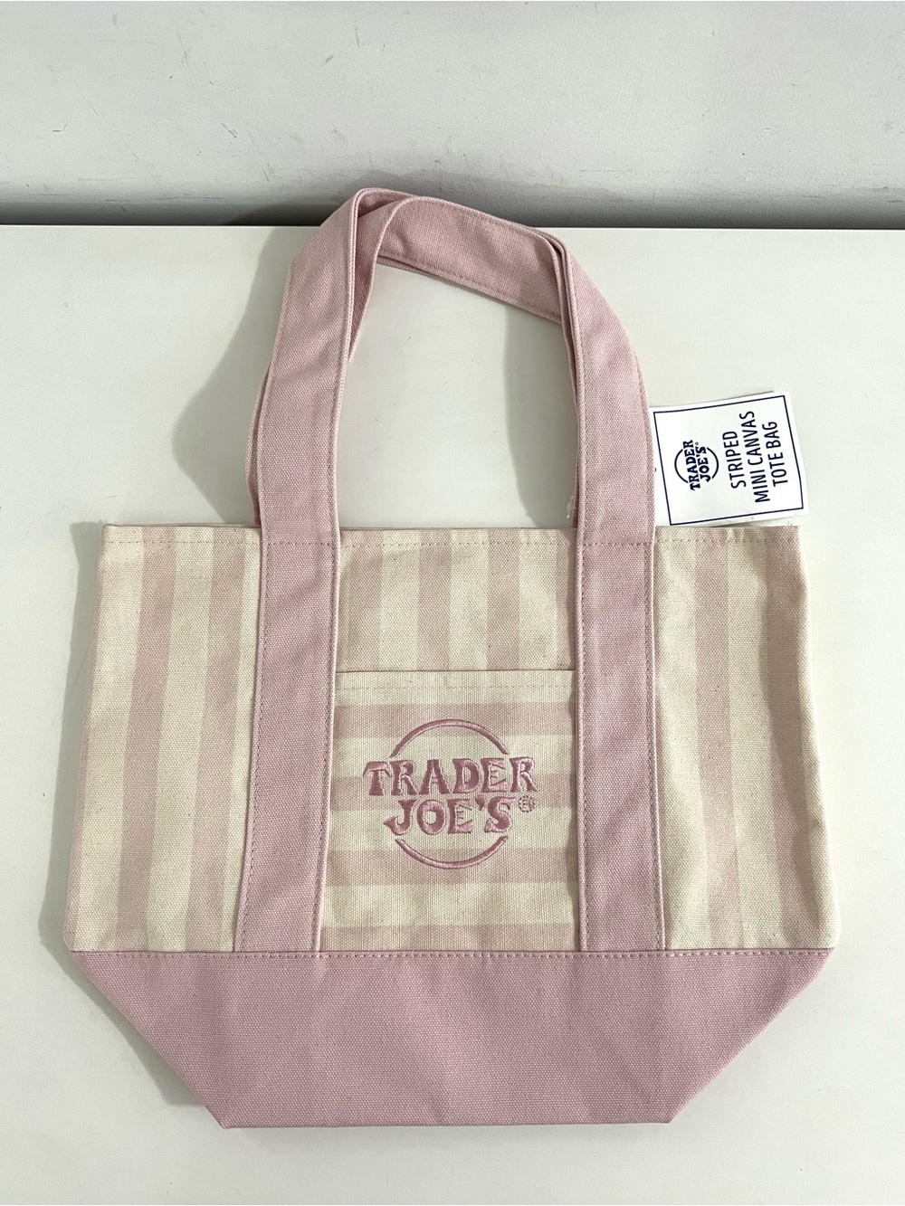 Trader Joe’s Striped Canvas Mini Tote Bag   NWT